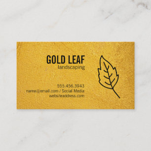 Gold Textur Leaf Visitenkarte