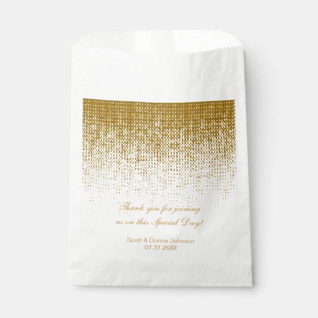 *Gold Texture Confetti Polterabend Geschenktütchen (Vorderseite)