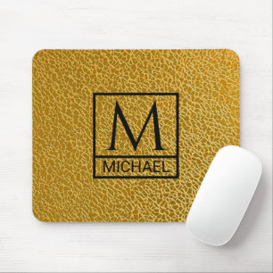 Gold Texture Mouse Pad mit Initial & Name Mousepad
