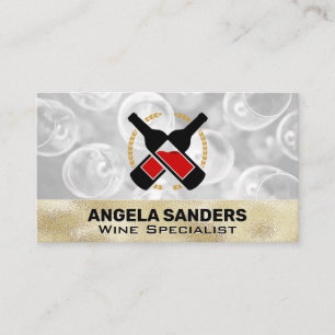 Gold Texture Weinflaschen Visitenkarte