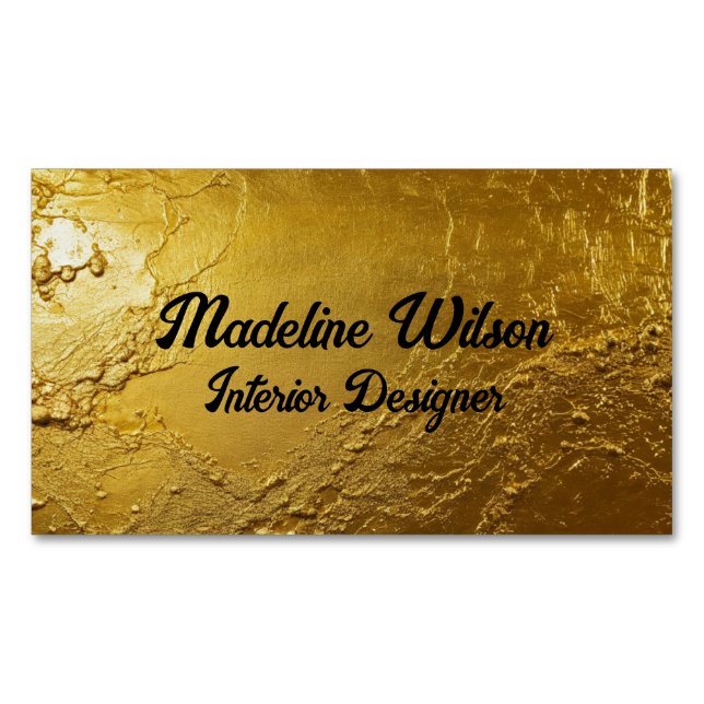 Gold Textured Magnetische Visitenkarte (Vorderseite)