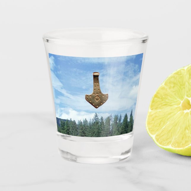 Gold Thammer Bäume Schuss Glas (Vorderseite)