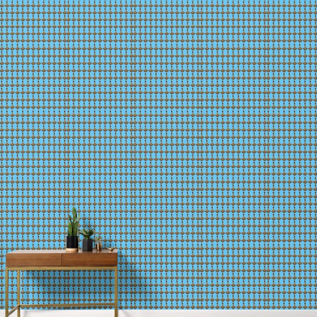 Gold Thammer blaue, glatte Vinyl Tapete (Hausflur)