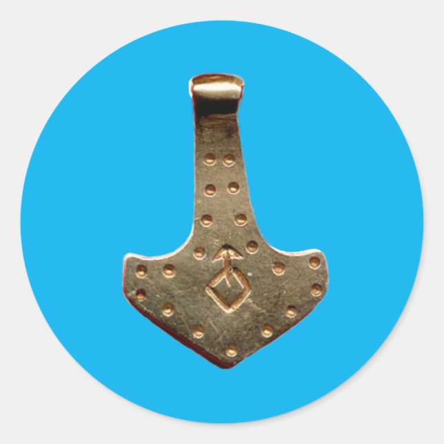 Gold Thammer Blue große runde Aufkleber (Vorderseite)