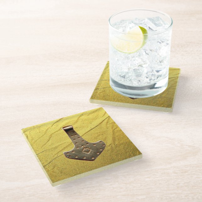 Gold Thammer Gold Vein Glas Untersetzer (Schrägansicht)