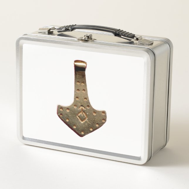 Gold Thammer weiße, rostfreie Lunchbox (Vorderseite)