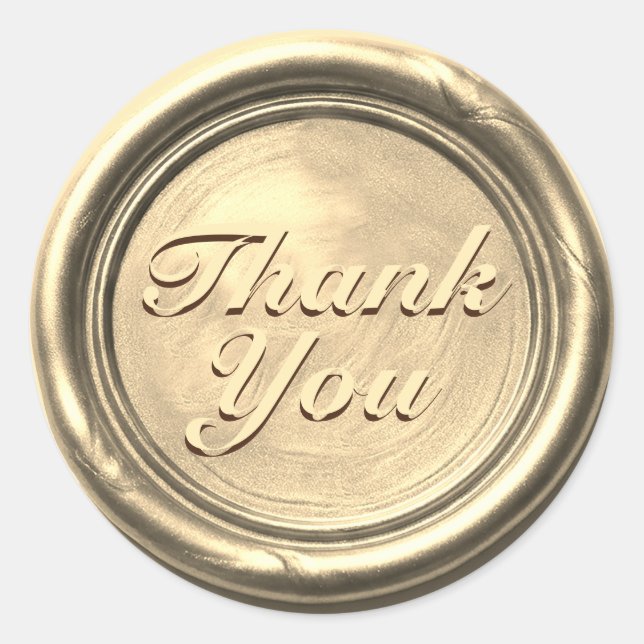 Gold Thank You Wax Seal Sticker – Elegant Vintage  (Vorderseite)