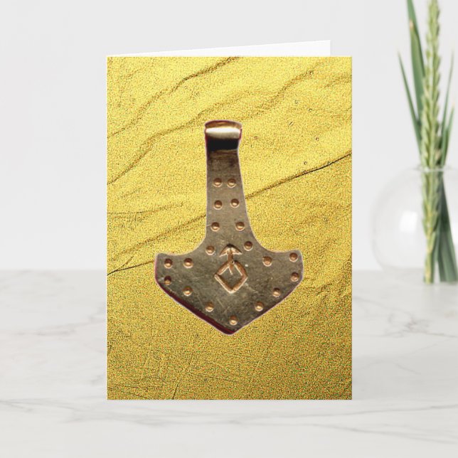Gold Thor Hammer Gold Vein greeting card Karte (Vorderseite)