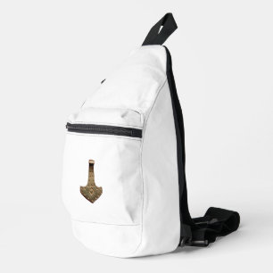 Gold Thor Hammer weiße Schlinge Tasche Rucksack