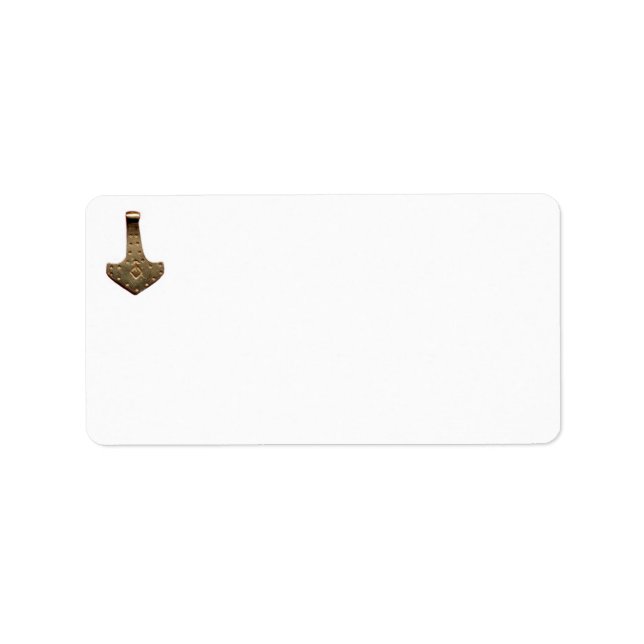 Gold Thors Hammer Adressetiketten (Vorne)