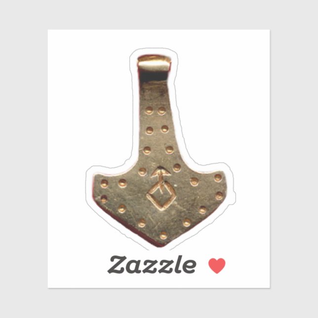 Gold Thor's Hammer Kontur-Aufkleber Aufkleber (Blatt)