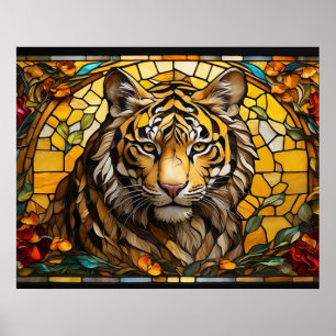 *~* Gold TIGER 5:4 AP68 Fantasy-Hartglas Poster