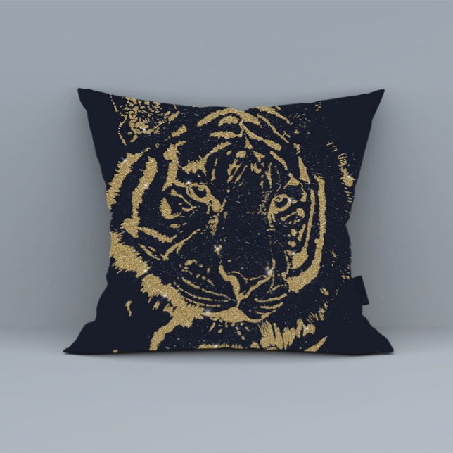 Gold Tiger Black Design Kissen (Von Creator hochgeladen)