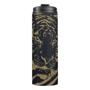 Gold Tiger Black Design Thermosbecher