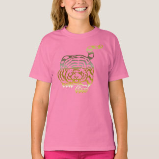 Gold Tiger - Girls Ringer T - Shirt