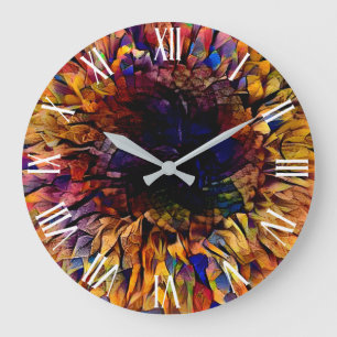 Gold Tiger Sonnenblume Elegante Kollektion Große Wanduhr