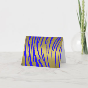 Gold Tiger Stripes Blue Feiertagskarte