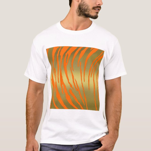 Gold Tiger Stripes Orange T-Shirt (Vorderseite)