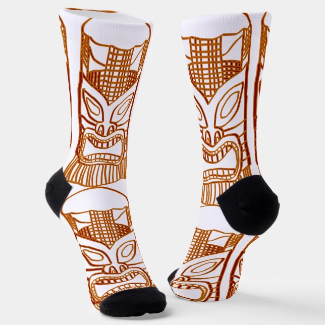 Gold  Tiki Sculpture Thunder_Cove Socken (Gewinkelt)