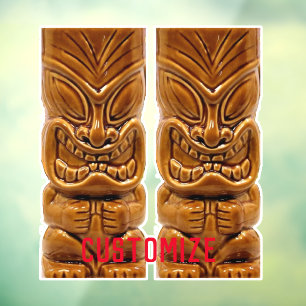 Gold Tiki Skulptur Thunder_Cove Fensteraufkleber