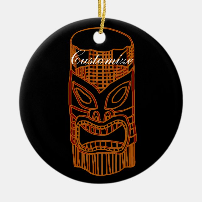 Gold Tiki Skulptur Thunder_Cove Keramik Ornament (Vorne)