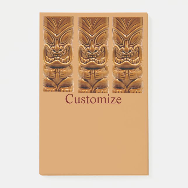 Gold Tiki Skulptur Thunder_Cove Post-it Klebezettel (Vorderseite)
