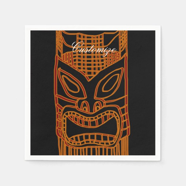 Gold Tiki Skulptur Thunder_Cove Serviette (Vorderseite)