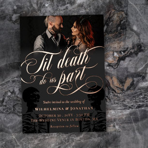 Gold Til Death Do us Part Foto Goth Wedding Folieneinladung