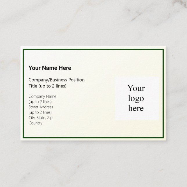 Gold Tint Gradient & Hunter Logo Euro Visitenkarte (Vorderseite)
