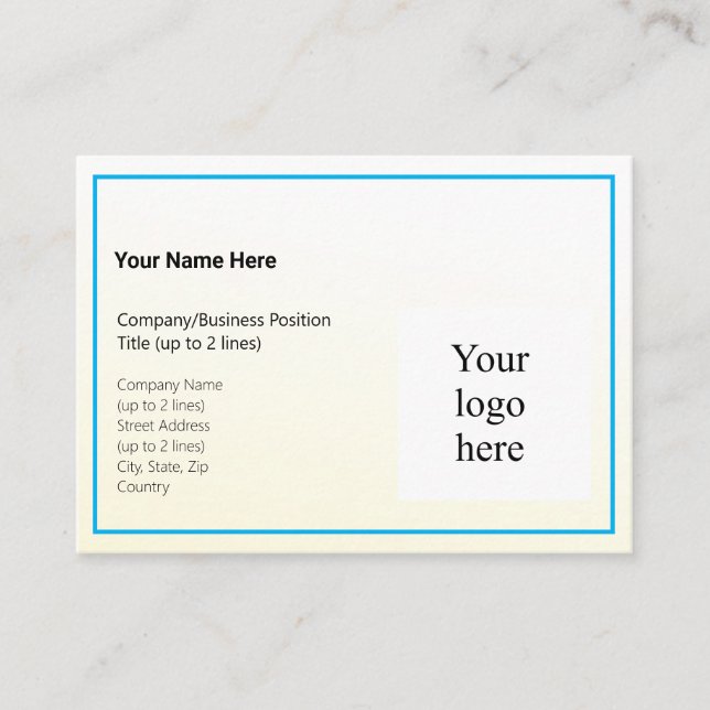 Gold Tint Gradient & Sky Blue Logo Mighty Visitenkarte (Vorderseite)