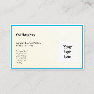 Gold Tint Gradient & Sky Blue Logo Ozeanien Visitenkarte