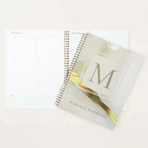 Gold Tinte Monogram Abstrakt Zuhause Office School Planer