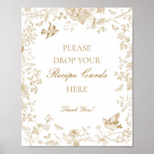 Gold Toile De Jouy Floral Aktie ein Rezept Bridal Poster