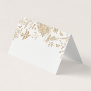 Gold Toile De Jouy Platzkarte