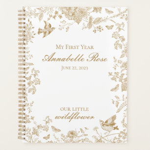 Gold Toile De Jouy Vintag Floral mein erstes Jahr Planer