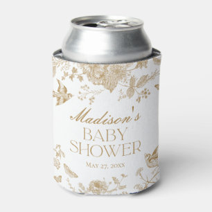 Gold Toile De Jouy Vintage Florales Babyshower Dosenkühler
