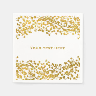 Gold-Ton-Babys-Breath-weiße-elegante-Blumen Serviette