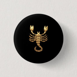 Gold Tone Scorpio Scorpion Symbol Zodiac Button