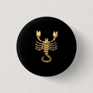 Gold Tone Scorpio Scorpion Symbol Zodiac Button