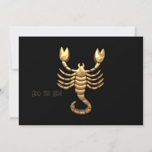 Gold Tone Scorpio Scorpion Symbol Zodiac Einladung