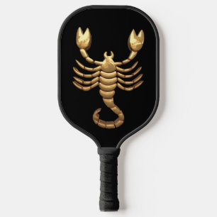 Gold Tone Scorpio Scorpion Symbol Zodiac Pickleball Schläger