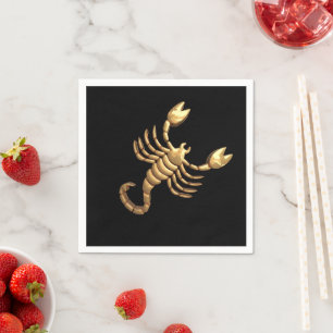 Gold Tone Scorpio Scorpion Symbol Zodiac Serviette