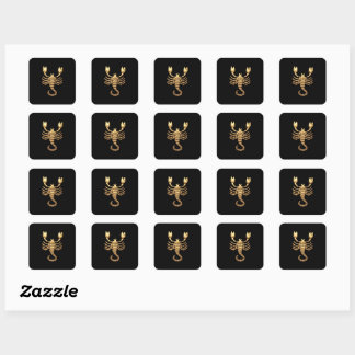 Gold-Tone-Skorpion-Symbol Zodiac-Aufkleber Quadratischer Aufkleber