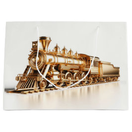 Gold Train Geschenktasche Große Geschenktüte