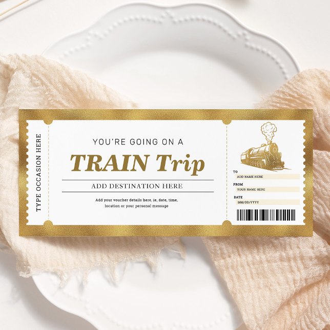 Gold Trap Boarding Pass Geschenkgutschein Einladung (Von Creator hochgeladen)