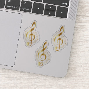 Gold Treble Clef Contour Sticker