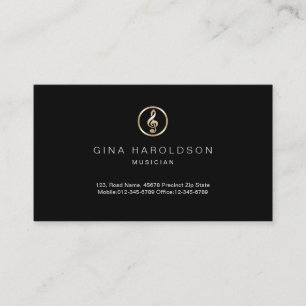 Gold Treble Clef Icon Musician Business Card Visitenkarte