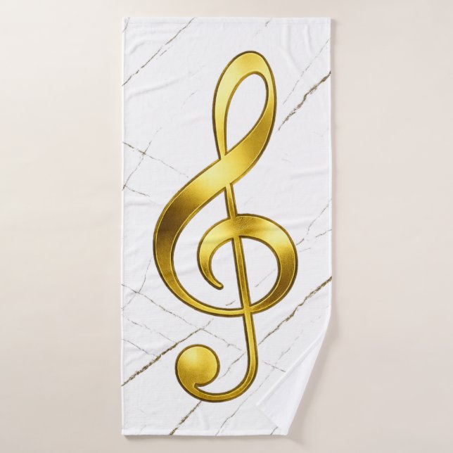 Gold Treble Clef Marble Home Decor Badehandtuch (Badehandtuch)