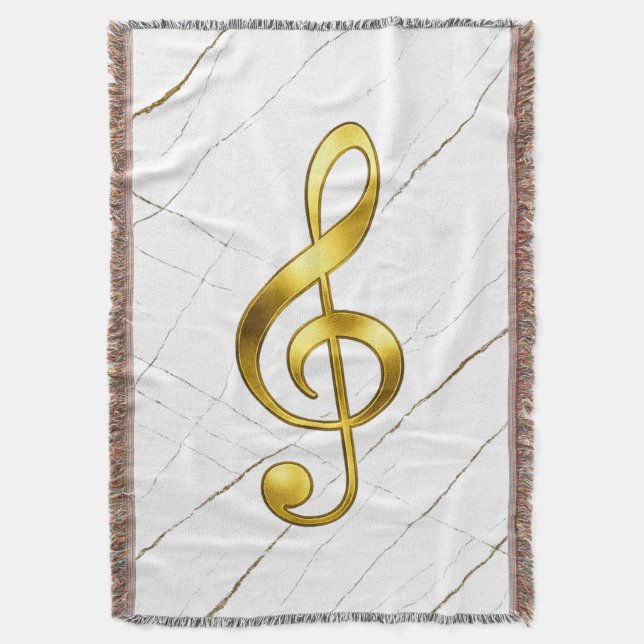Gold Treble Clef Marble Home Decor Decke (Vorderseite Vertikal)