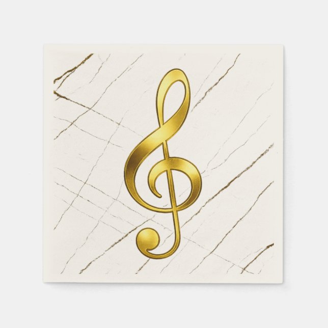 Gold Treble Clef Marble Home Decor Serviette (Vorderseite)